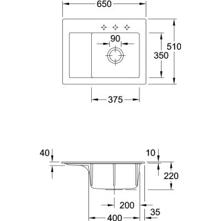 Villeroy & Boch 331301KG EB-SP Subway 45 Compact 650x510mm