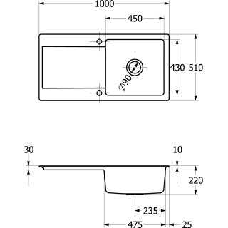 Villeroy & Boch 333602J0 EB-SP Siluet 60 1000x510mm Exc-Garn.