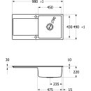 Villeroy & Boch 33360FFU SP Siluet 60 flat 980x490mm IB