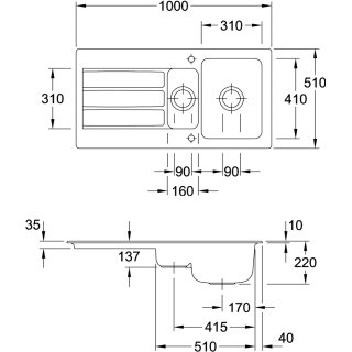 Villeroy & Boch 336502RW EB-SP Architectura 60 XR 1000x510mm