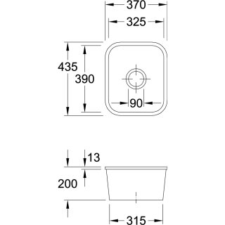 Villeroy & Boch 670401J0 U-Bau-SP Cisterna 45 370x435mm