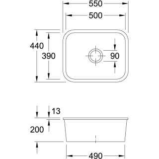 Villeroy & Boch 670602AM U-Bau-SP Cisterna 60C 550x440mm
