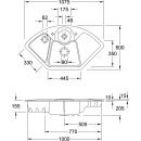 Villeroy &amp; Boch 670802FU Eck-SP Solo Eck 1075x600mm...