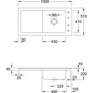 Villeroy & Boch 679000KR EB-SP Timeline 60 1000x510mm IB
