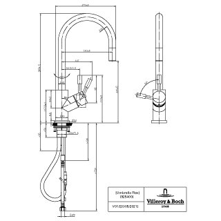 Villeroy & Boch 92540003 Küchenarmatur Umbrella Flex 45x215mm