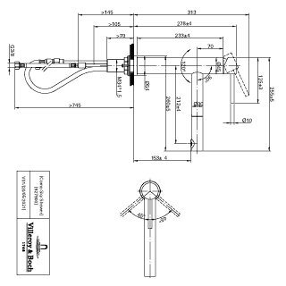 Villeroy & Boch 927900LC Küchenarmatur Como Sky Shower