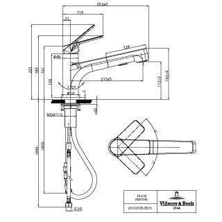 Villeroy & Boch 92810006 Küchenarmatur Junis Shower 46x253mm
