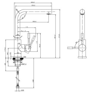 Villeroy & Boch 966801LC Küchenarmatur Modern Steel 45x243mm