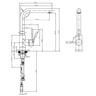 Villeroy & Boch 966811LC KüchenArm. Mod.n Steel Niederdruck 45