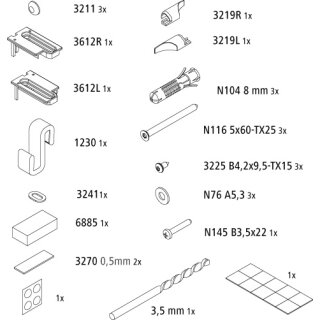 Kermi 2535709 ZBPE023 Set Montagekleinteile