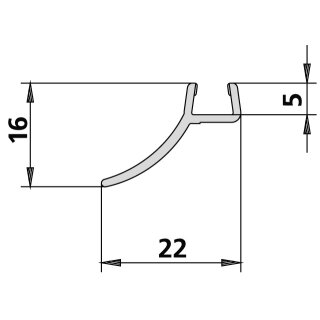 Kermi 6051856 LOFT XD Wandprofil 2000 mm swz