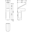 HEWI disinfectant and soap dispenser, body colour 98, lever aqua blue