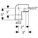 Geberit 33808 Mapress Edelstahl &Uuml;bergangswinkel