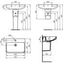 Ideal Standard T4606HY Waschtisch i.life B 1Hl. m.&Uuml;l.