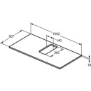 Ideal Standard T5415DU WT-Platte i.life B mittigerAusschnitt