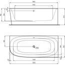 Ideal Standard T549101 D-Form-Badewanne DEA f.Wandanbindung,