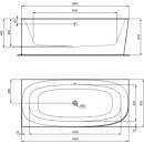Ideal Standard T549201 D-Form-Badewanne DEA f.Wandanbindung,