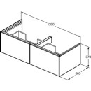 Ideal Standard T5516Y1 DWT-Unterschrank Conca 2 Ausz&uuml;ge