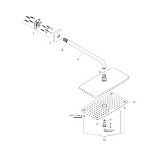 hansgrohe Raindance E 360 Douche de tête 27376000 1jet avec bras de douche  390 mm chromé