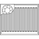 KERMI FK02L0951401N1K x-flair, Profil K T22 954x1400 mm 1305W,RAL9016, 10 bar,mit Abd.