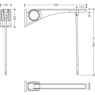 HEWI Stützklappgriff Basic