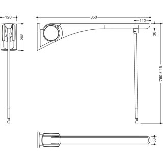 HEWI Stützklappgriff Basic