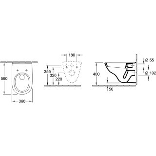 Villeroy & Boch 566010R1 Tiefspül-WC O.novo 360x560x350mm ov