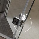 HSK 2800080-41-500 Aperto Dreht&uuml;r Pendelbar an Nebenteil f&uuml;r Seitenwand 800x2000mm Chromoptik Klar Hell