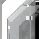 HSK AOP.123-99-126 Aperto Pur Dreht&uuml;r Pendelbar an Nebenteil mit Seitenwand T&uuml;r und Seitenwand Rahmenlos Sonderma&szlig; TwinSeal + Mattglas