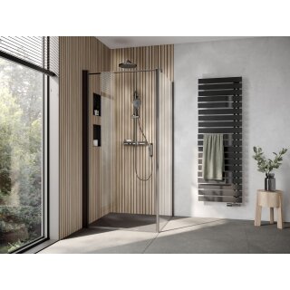 HSK 4800090-68-500 Exklusiv 2.0 Drehtür für Seitenwand 900x2000mm Schwarz-Matt Klar Hell mit Edelglas-Beschichtung