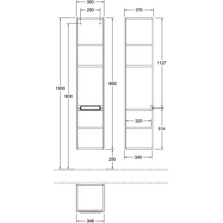 Villeroy & Boch A70910FP Hochschrank Subway 2.0 10