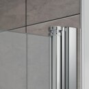 HSK 17408160-41-100 Atelier Plan Schiebet&uuml;r 2-teilig mit Seitenwand 1600x900mm Chromoptik Mattierung Mittig