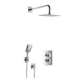 HSK 1002204-21 Shower Set 2.04 Softcube Regentraverse Lavida für Glasaufnahme WALK IN 670x250x32mm Chrom