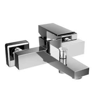 HSK 1140008 Aufputz-Wannenfüll- und Brause-Einhebelmischer Eckig Chrom