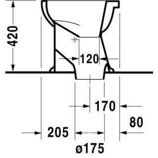 Duravit 0180010000 Stand-WC Duraplus 470 mm