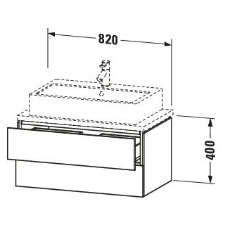 Duravit LC580705555 LC KWTU WH Cp 820x477x400 Front: Ei