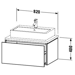 Duravit LC581205555 LC KWTU WH 820x547x400 Az 1 Front: Ei