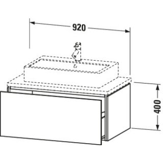 Duravit LC581305555 LC KWTU WH 920x547x400 Az 1 Front: Ei