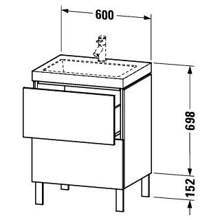 Duravit LC6936N5555 LC cb bs 600x480x698 Ei Marmoriert Mt