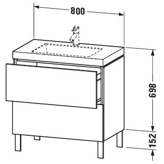 Duravit LC6937N5555 LC cb bs 800x480x698 Ei Marmoriert Mt