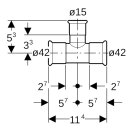 Geberit 41216 Mapress Therm T-St&uuml;ck reduziert