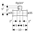 Geberit 41313 Mapress Therm T-St&uuml;ck mit IG