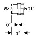 Geberit 41824 Mapress Therm &Uuml;bergang mit IG