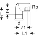 Geberit 43803 Mapress Therm &Uuml;bergangswinkel