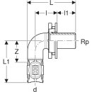 Geberit 620804001 FlowFit Bogenwanddurchf&uuml;hrung 90Gr