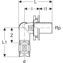 Geberit 620822001 FlowFit Eckwanddurchf&uuml;hrung 90Gr