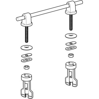 Geberit 243916001 Set Scharniere mit Scharnierwelle