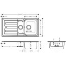 HANSGROHE 43366800 Einbausp&uuml;le S440-A517 100 Abtropffl.