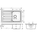 HANSGROHE 43369800 Einbausp&uuml;le S440-F342 86 Abtropffl.