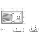 HANSGROHE 43372800 Einbausp&uuml;le S210-A342 86 Abtropffl.